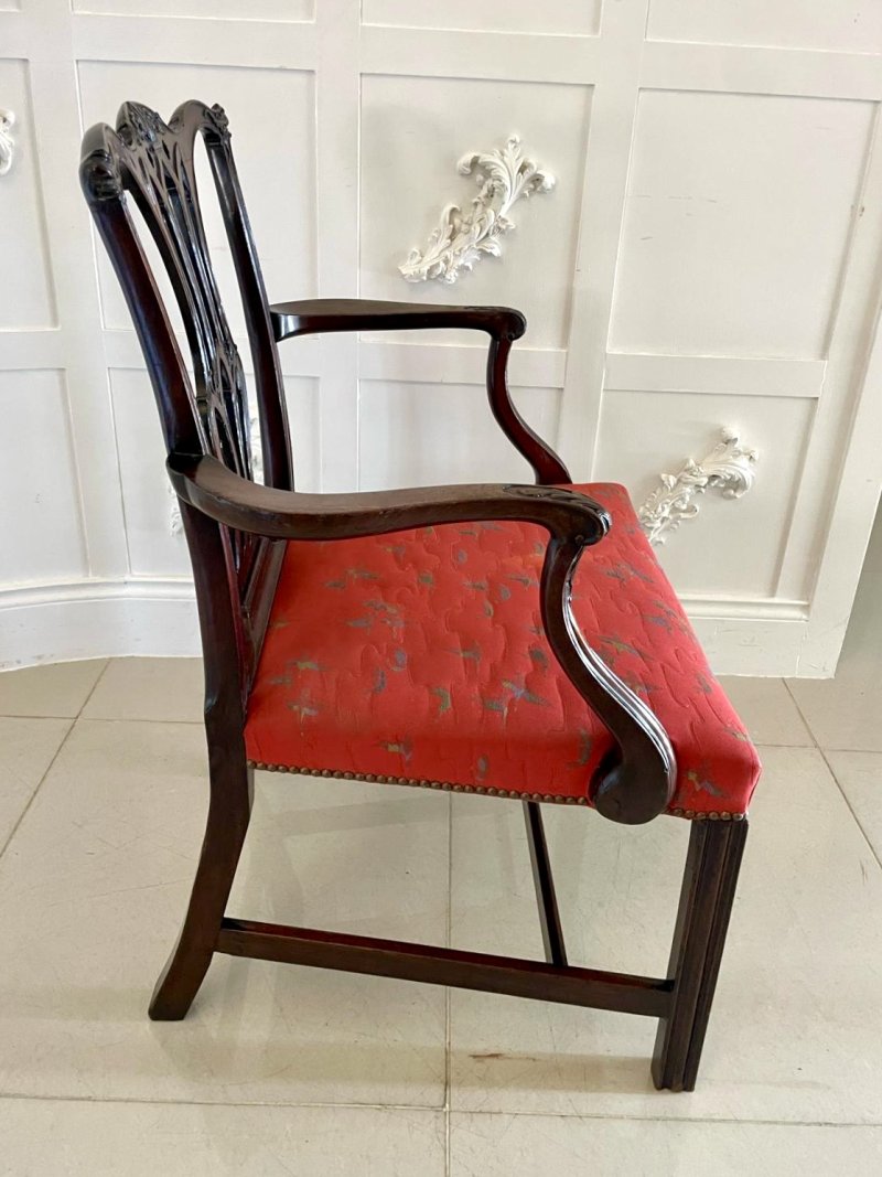 Set of 12 Antique Victorian Quality Carved Mahogany Dining Chairs - Image 11